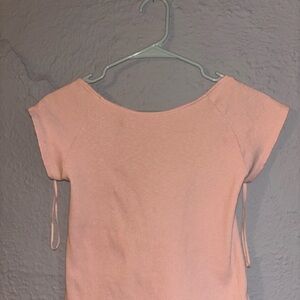 Aerie Pink Fitted Cap Sleeve T-Shirt
